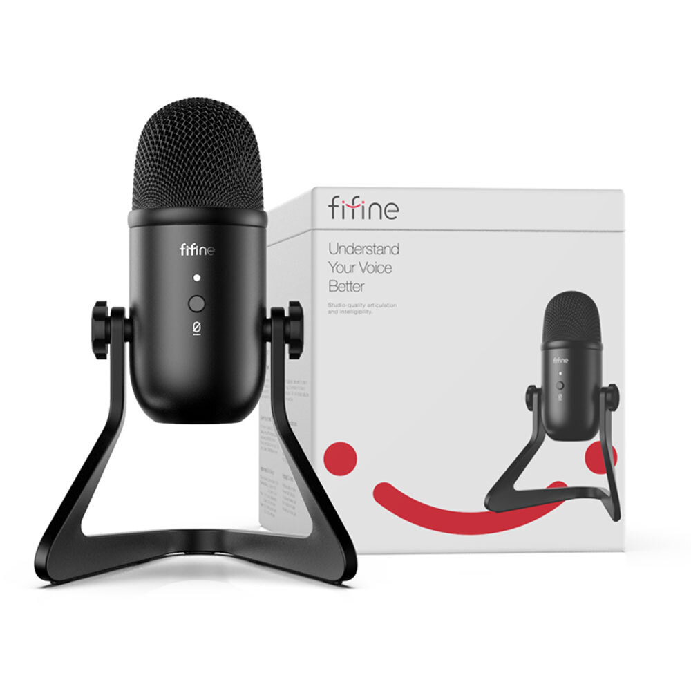 Fifine K678 USB Microphone w/Headphone Jack, Monitoring & Input Gain