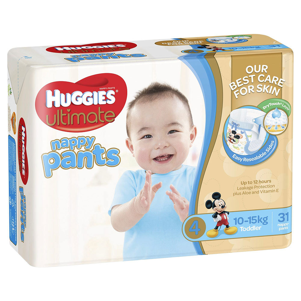 Huggies 124PK Ultimate Size 4 Boys 1015kg Toddler Nappies Pants/Nappy/Diaper eBay