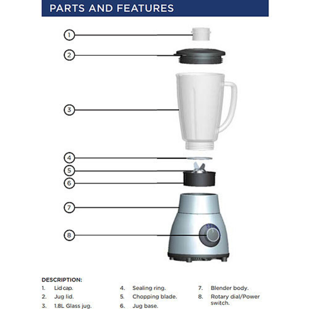 Westinghouse 800W Blender Stainless Steel - WHBL01SS