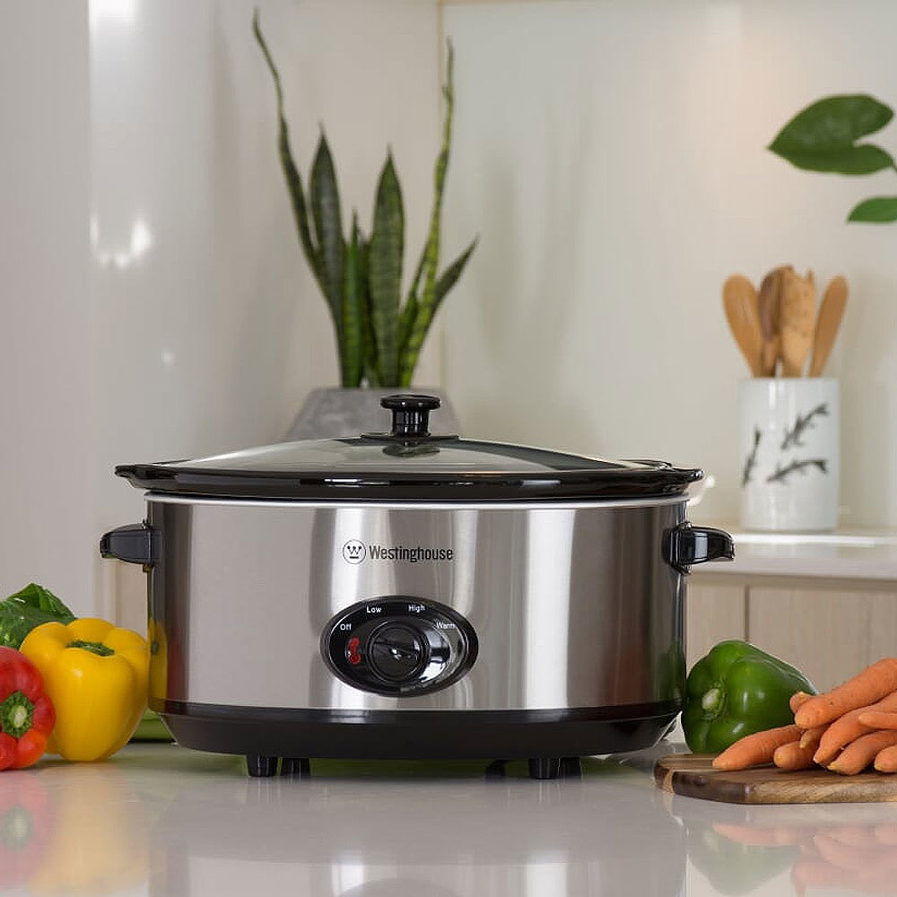 Westinghouse 6.5L Electric Slow Cooker Stainless Steel Pan/Pot Cookware