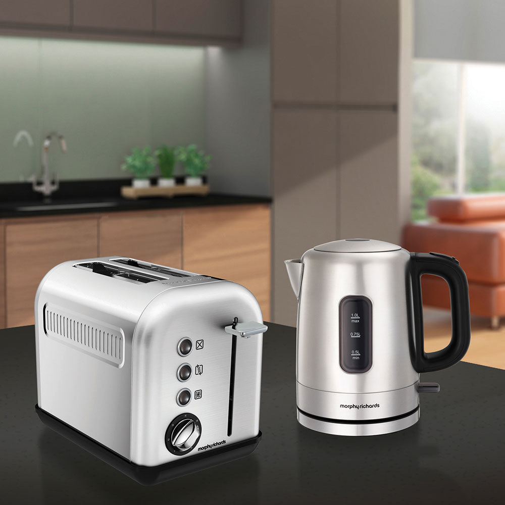 Morphy Richards 2200W Accents 1L Brushed Stainless Steel Electric