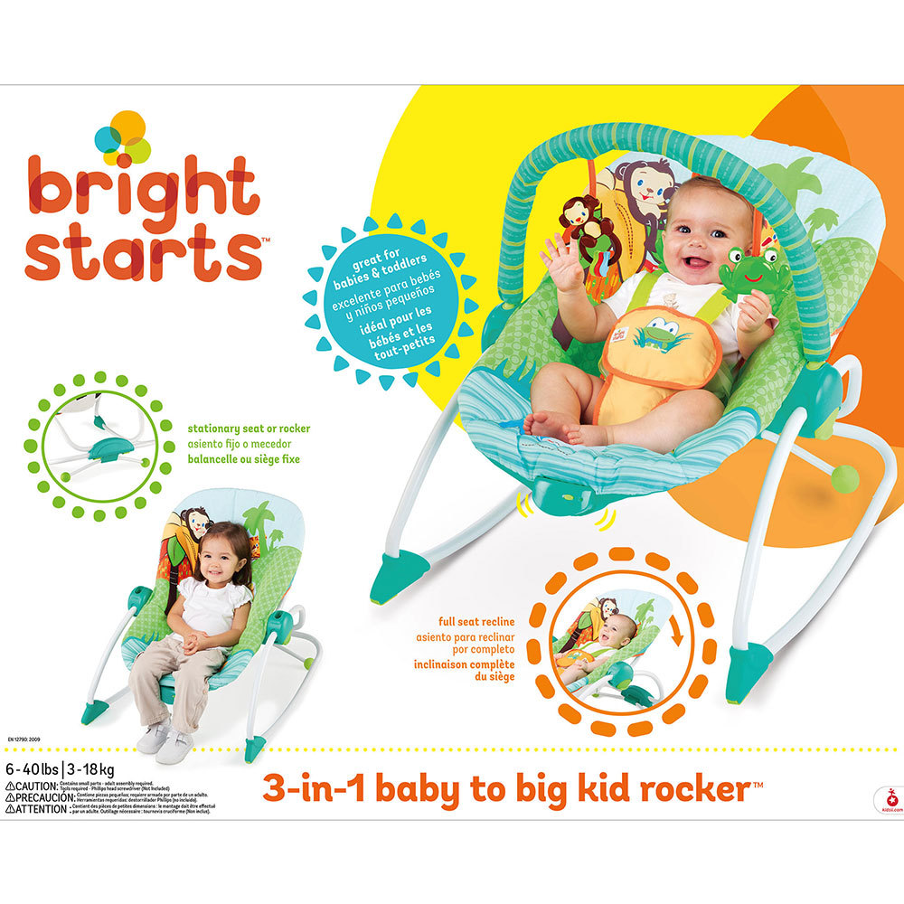 Bright Starts Baby To Big Kid Zoo Rocker/Bouncer for Newborn Baby