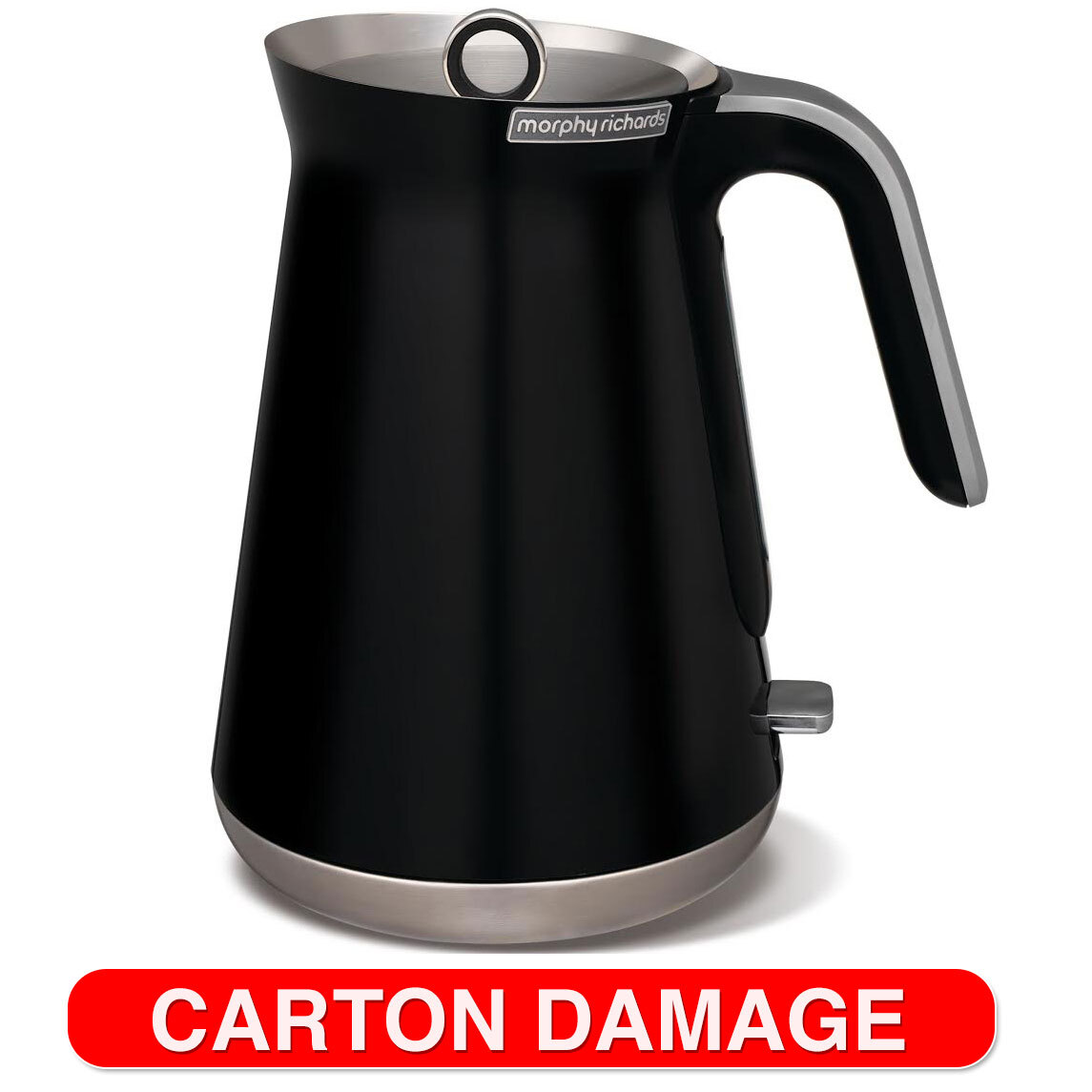 Black Morphy Richards 1.5L Stainless Steel Aspect Cordless Kettle Water