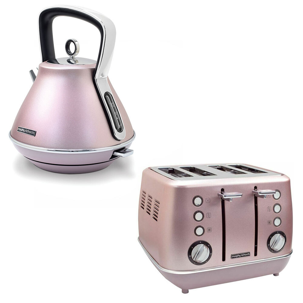 Morphy Richards Evoke 2200W Water Kettle Stainless Steel 1.5L Jug Rose Quartz