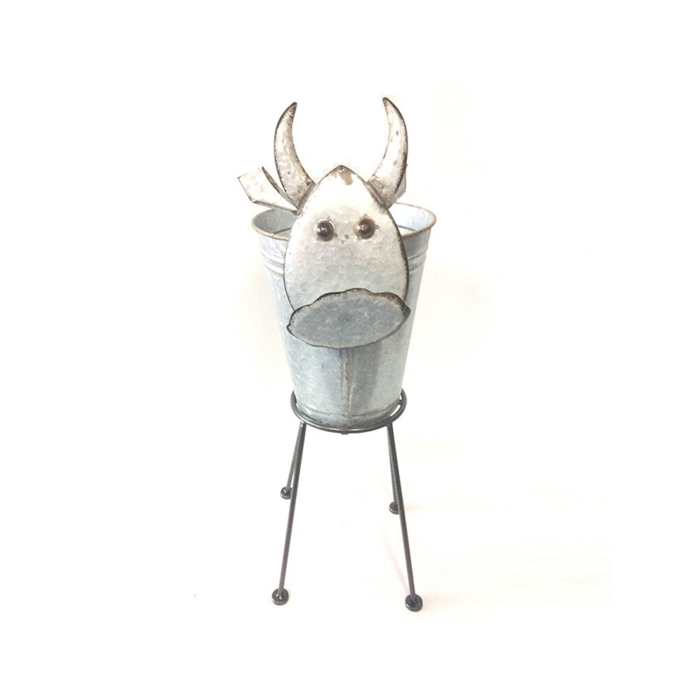 Galvanised Rust Cow 61cm Bucket/Planter Pot Container Flower/Plant