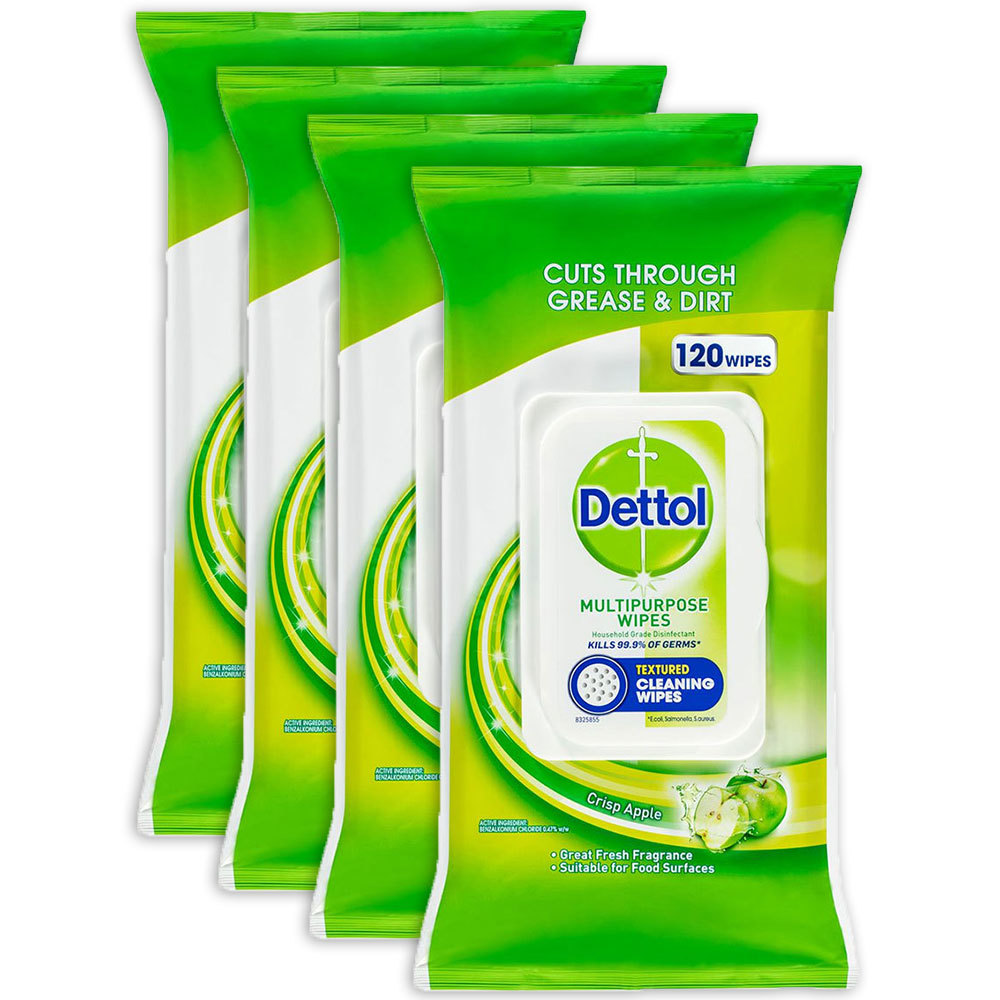 480pc Dettol Multipurpose Cleaning Wipe Kitchen Disposable Wet