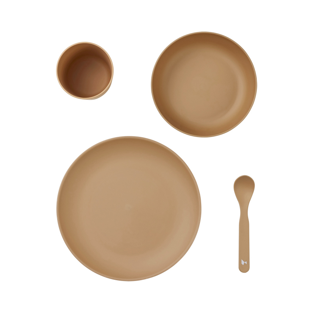 Fabelab PLA Meal Set Cup/Bowl/Plate/Spoon Baby/Infant Caramel