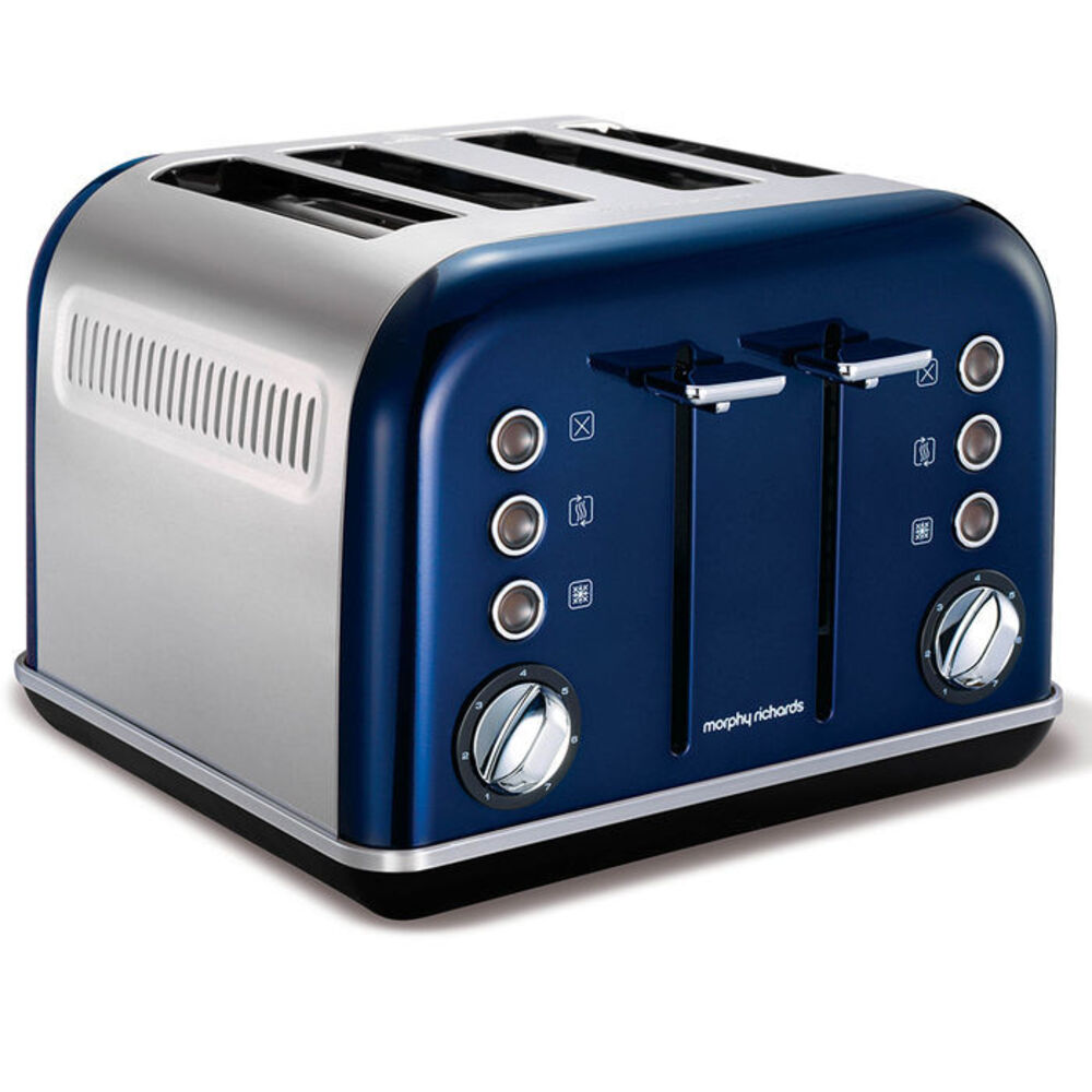 Morphy Richards 242024 Metallic Blue Accents 4 Slice Toaster Online