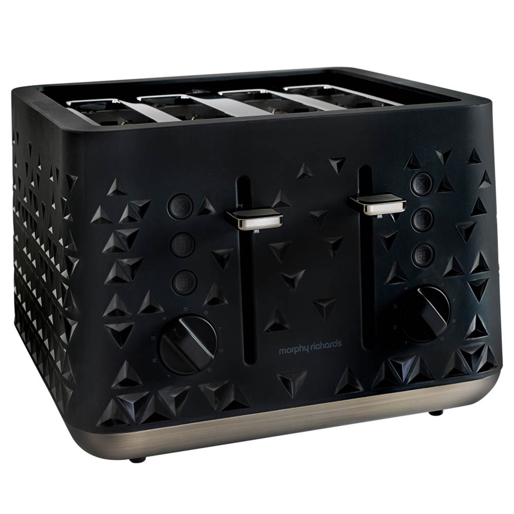 Morphy Richards 248101 Prism Black Toaster 2/4 Four Slice Toast 7 Settings 1800W Online KG Elect