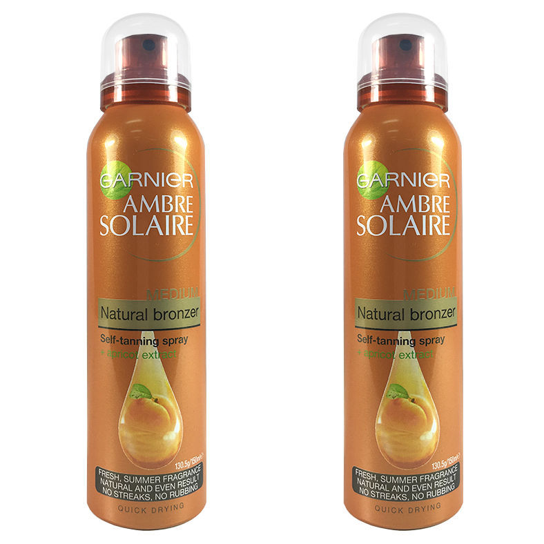 2x 150ml Garnier Ambre Solaire Natural Bronzer Self Tanning Fake Tan Spray Body