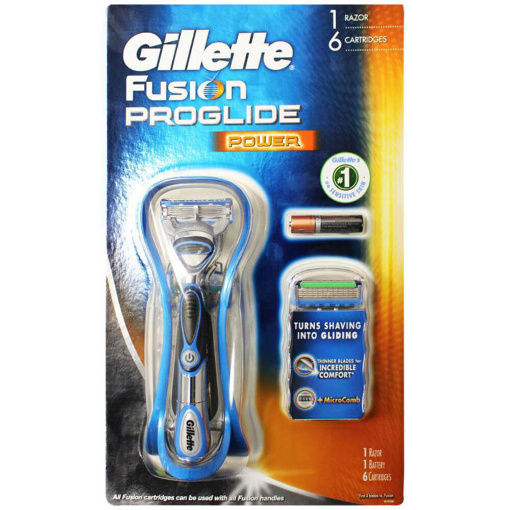 Gillette Fusion Proglide Power Flexball Razor 6 Cartridges/1 Battery ...