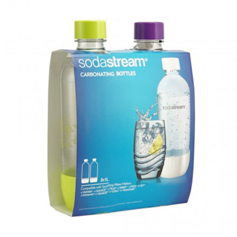 Sodastream 1 Litre 1L Twin Pack Summer Edition Pet Carbonation