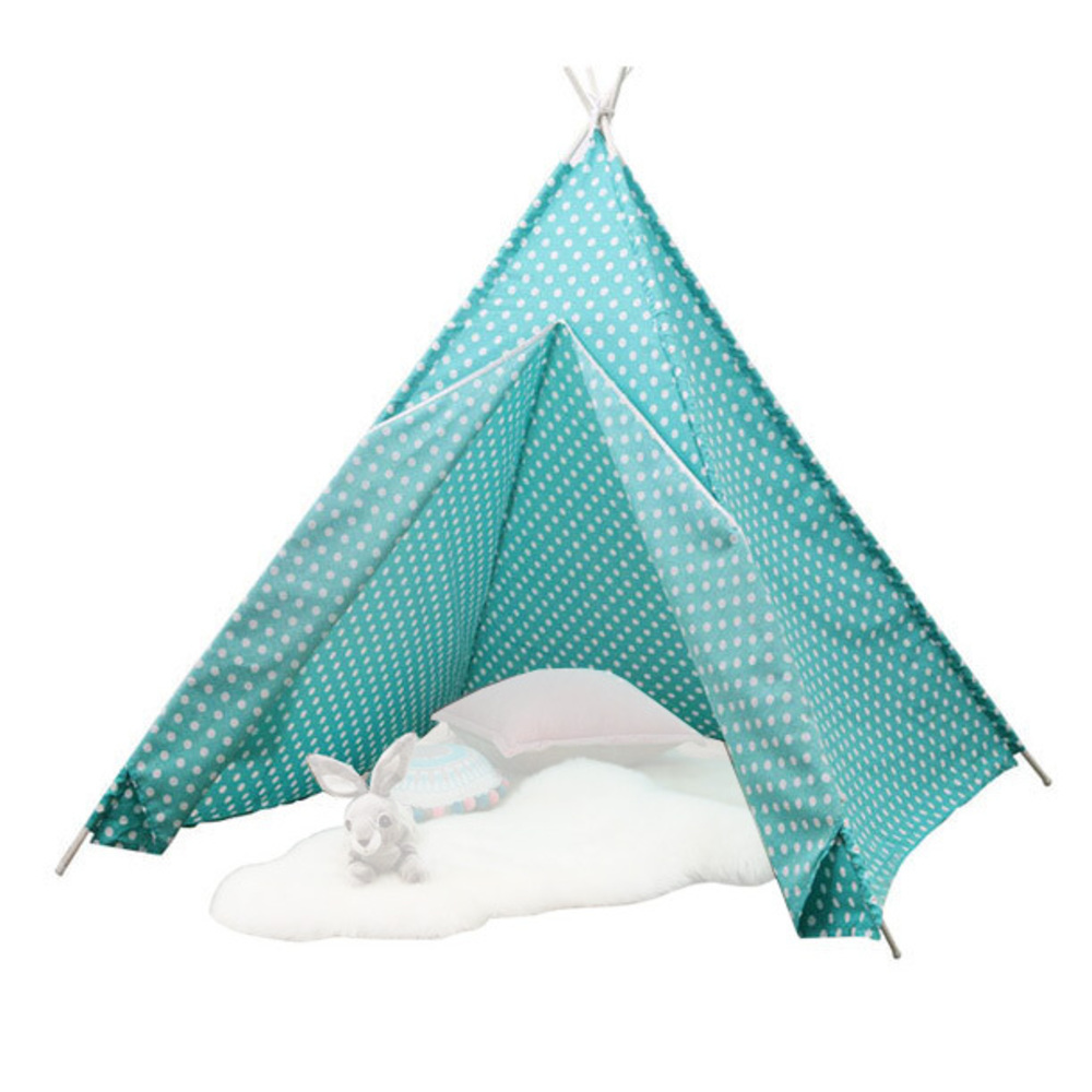 Happy Kids 130cm Teepee Indoor Outdoor Play Tent Cubby House