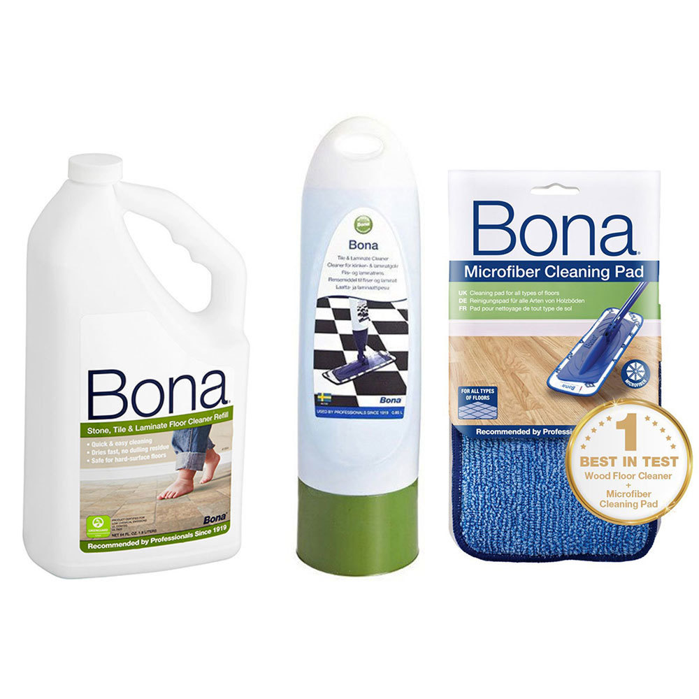 Details About Bona Stone Tile Laminate Floor Cleaner 2 5l Bottle 850ml Refill Cleaning Pad
