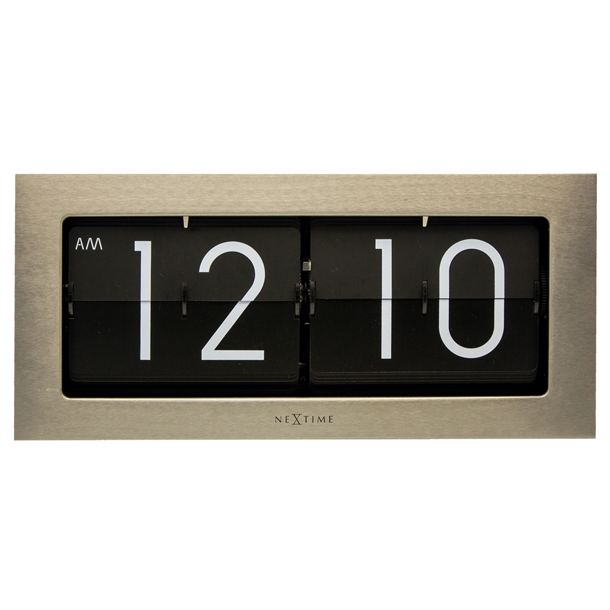 NeXtime 36cm Big Flip Wall/Hanging Clock Rectangle Home Decor Silver