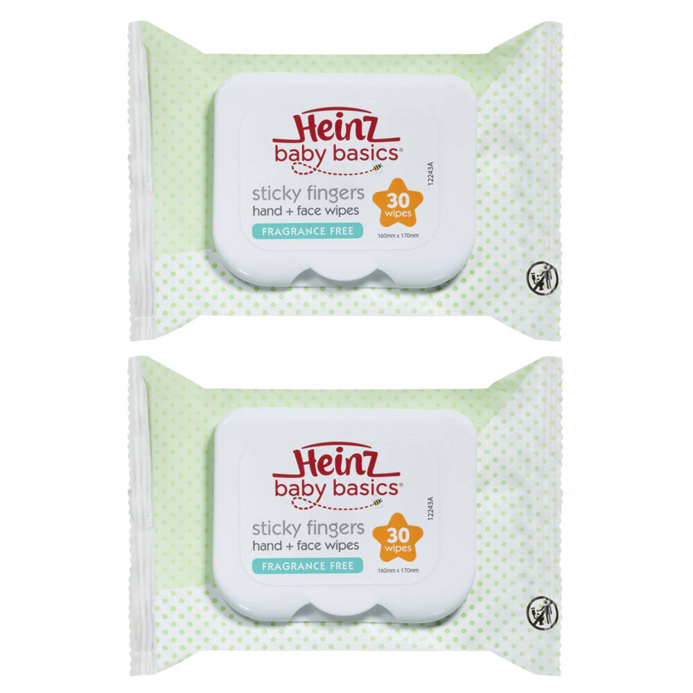 2x 30pc Heinz Baby Basics Sticky Fingers Kids Hand & Face ...