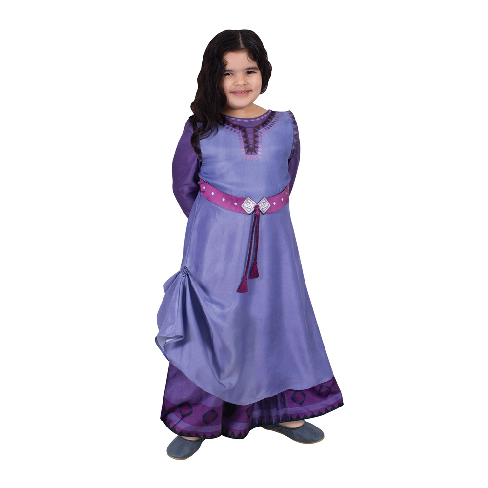 Kids Children Movie Wish 2023 Asha Purple Dress Outfits Cosplay