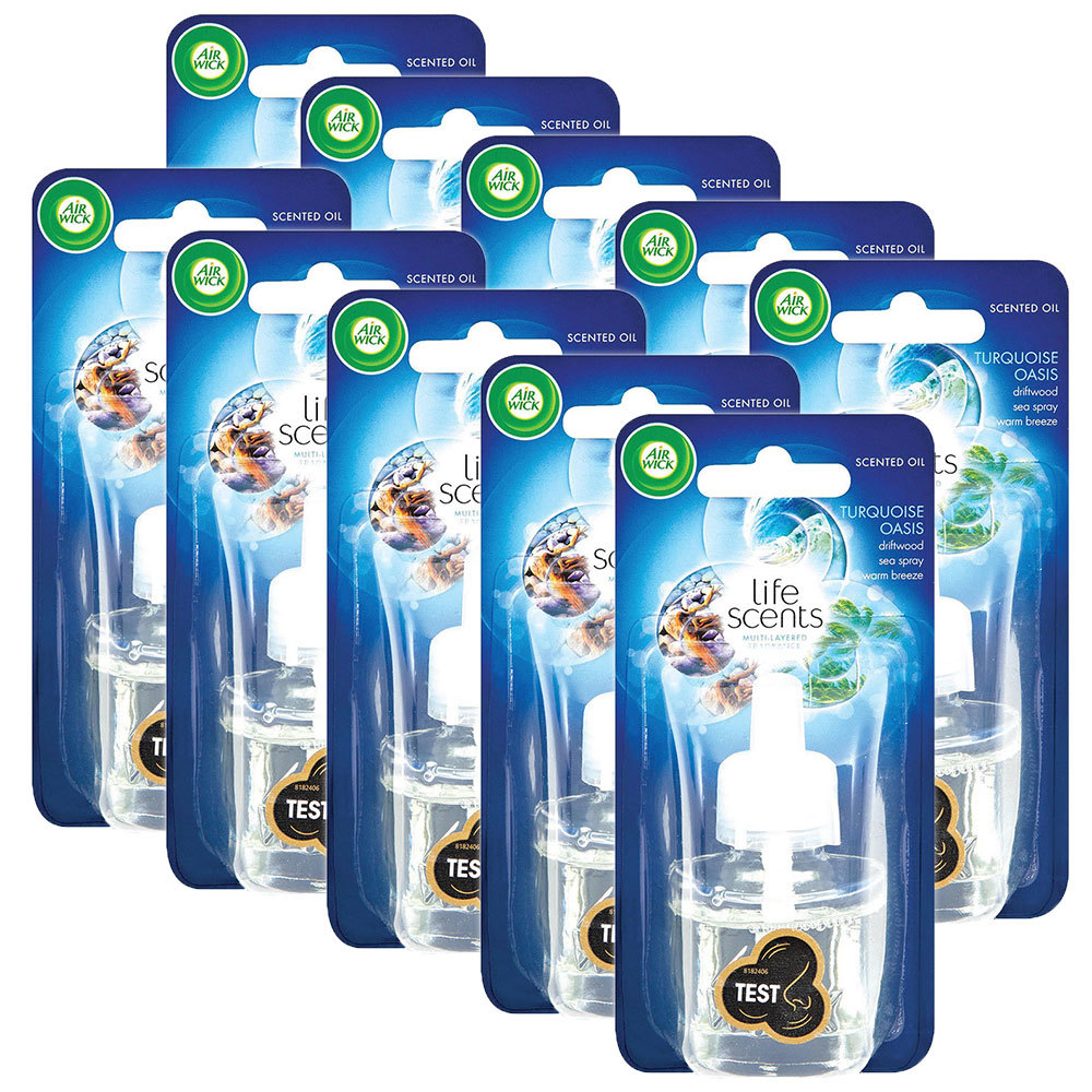 10x Air Wick 19ml Life Scents Electric Plug In Diffuser Turquoise Oasis