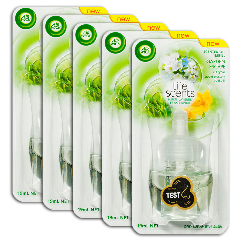 5x Air Wick 19ml Life Scents Electric Plug In Diffuser Garden Escape Refill Odor 19300701225411