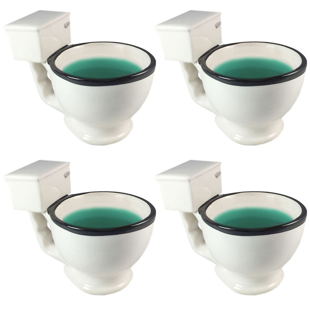 4PK BigMouth Toilet Coffee Mug Large Big Ceramic Novelty Soup Tea Cup