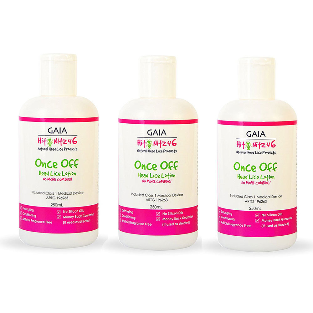 Gaia 750ml Natural Once Off Head Lice Lotion Comb Free Vegan