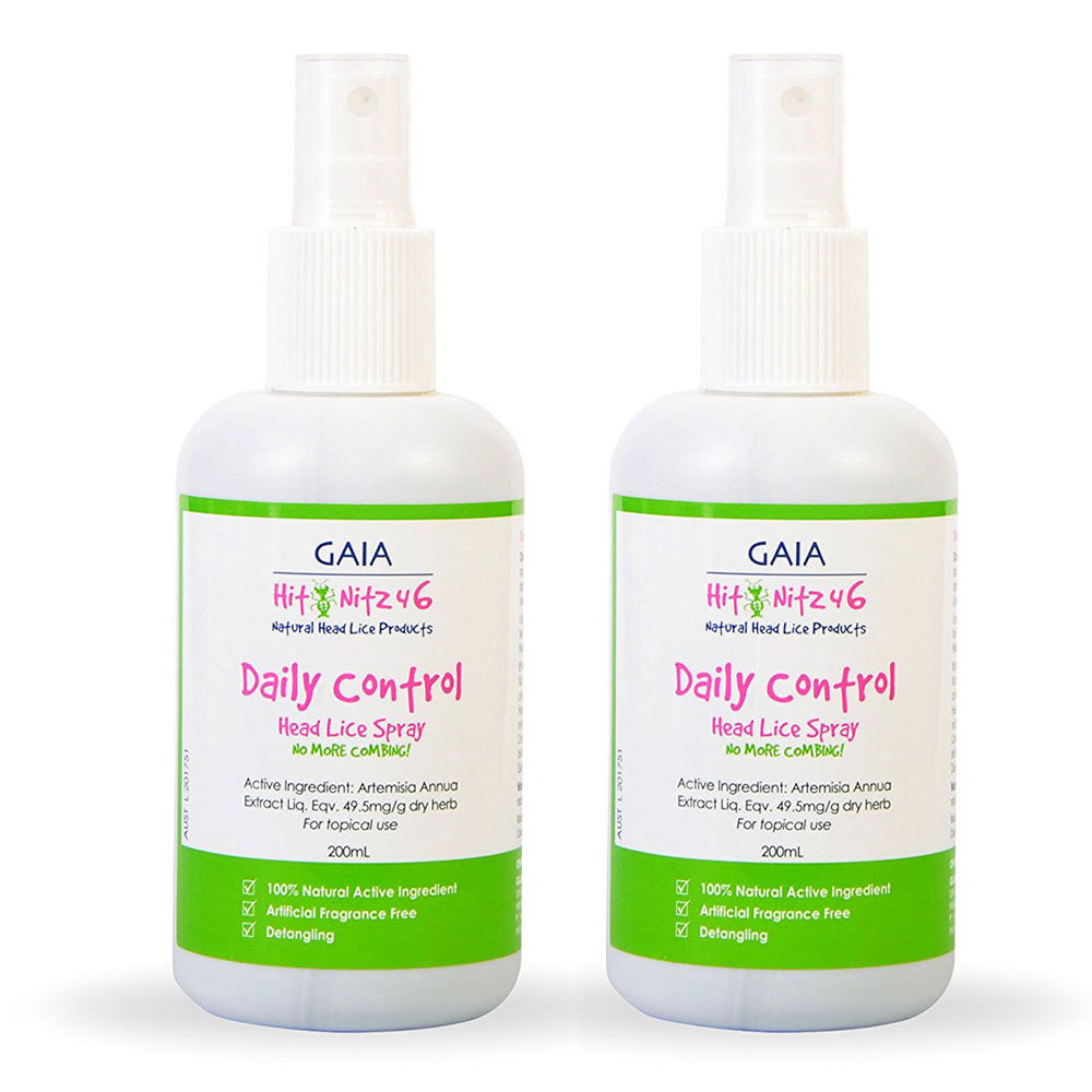 Gaia 400ml Natural Hit Nitz 4 6 Daily Control Head Lice Spray