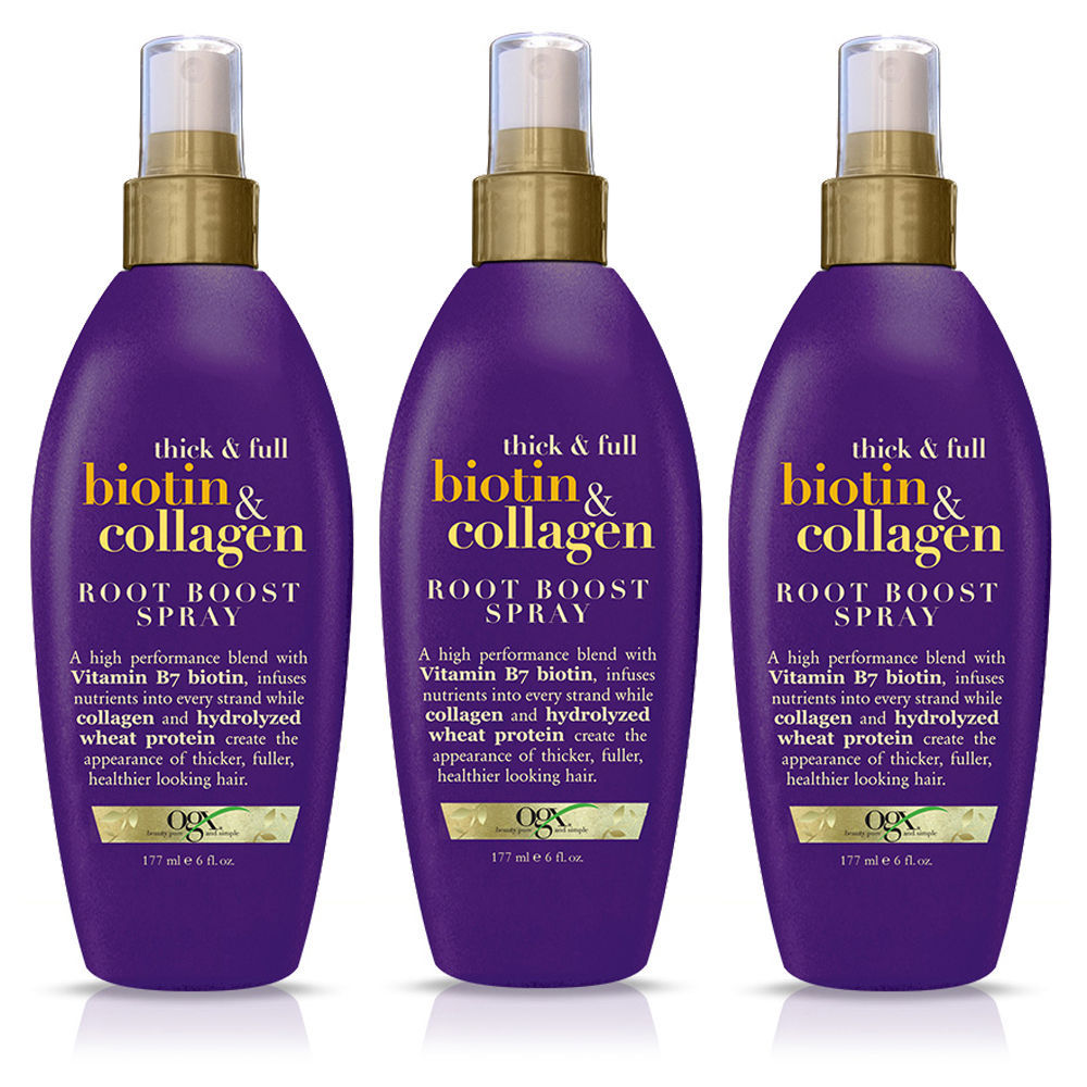 3x OGX Organix Biotin & Collagen Root Boost Volumizing Spray for Flat