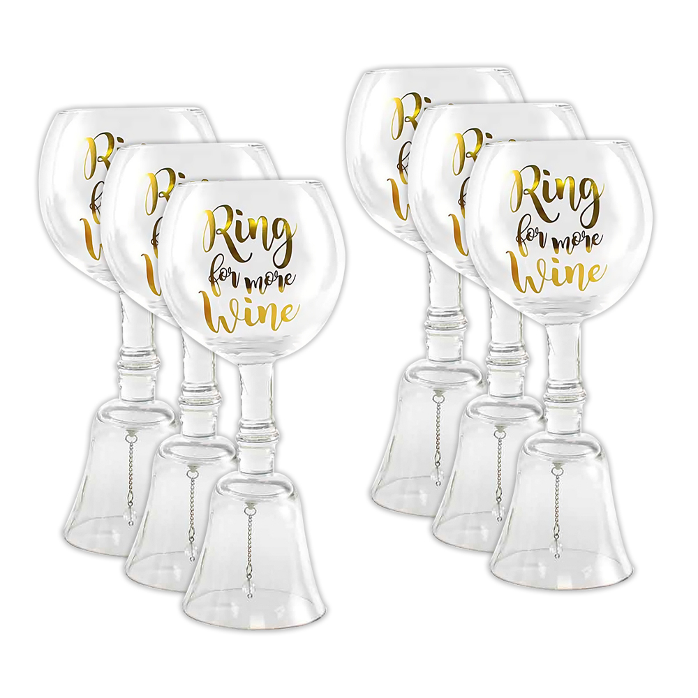 6PK Ring For More Wine Glass Ringing Bell Novelty 11x23cm Online