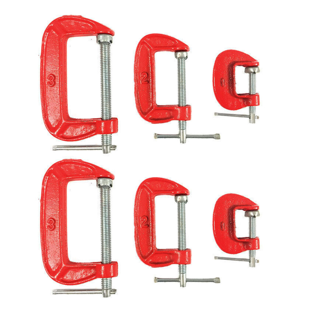 2PK 3pc C Clamp Set 25/50/70mm Adjustable DIY Tools Woodworking Heavy