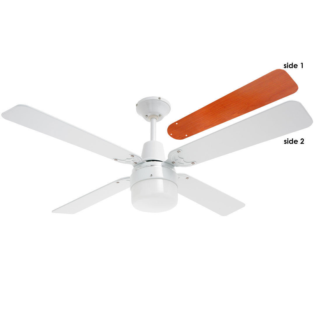 Heller 1200mm White Ceiling Fan 4 Wood Blades With Clipper Light 3 Heller 1200mm White Ceiling Fan 4 Wood Blades With Clipper Light 3 Sd