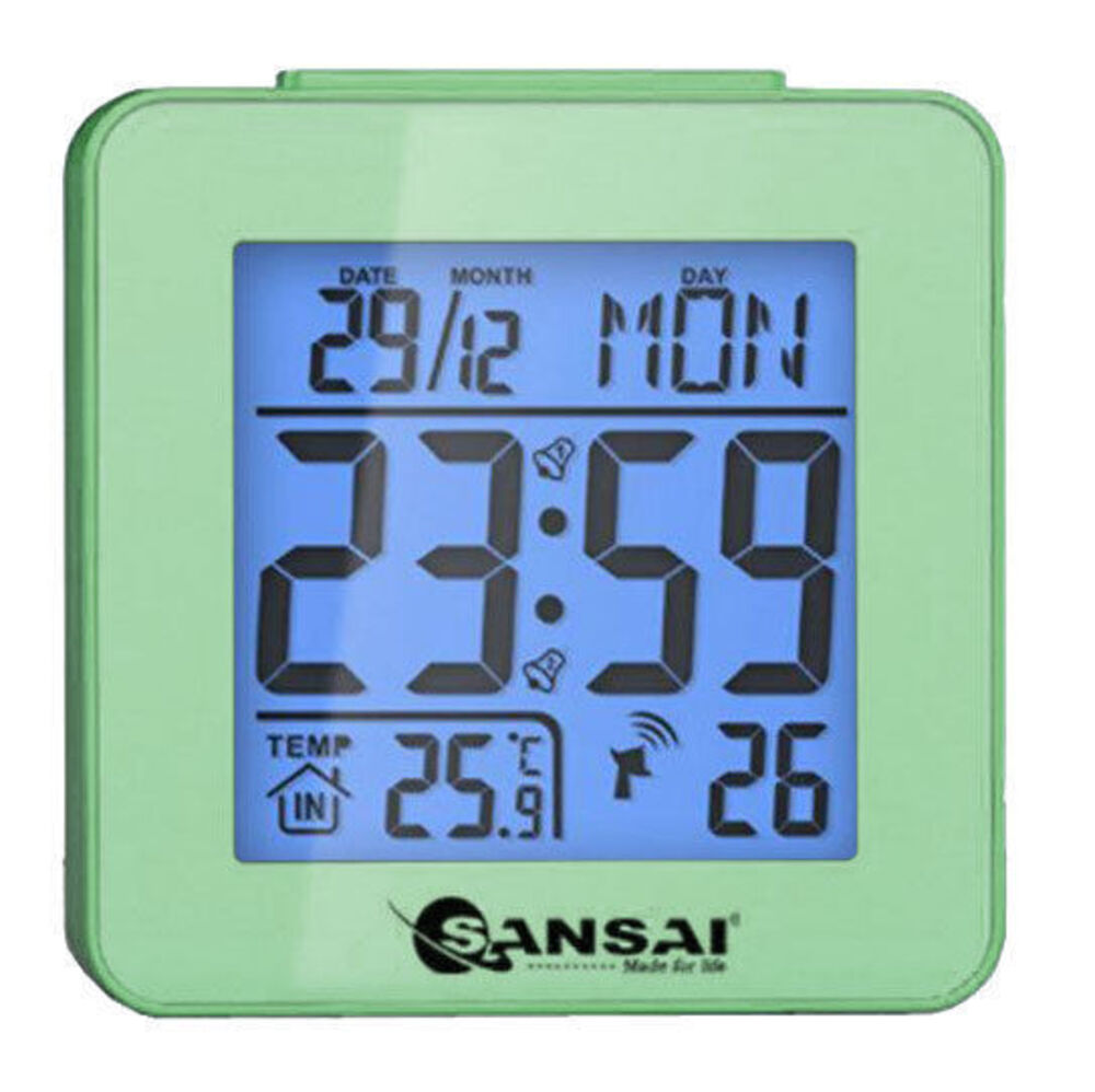 Sansai LCD Digital Alarm Clock Green Online KG Electronic