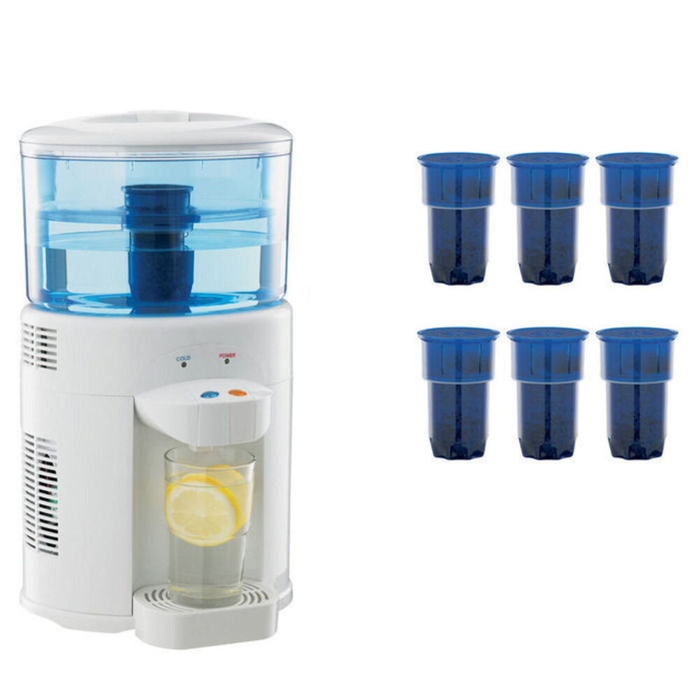 Lenoxx 5L Bench Top Water Filter Dispenser Cooler Cooling + 6 pack