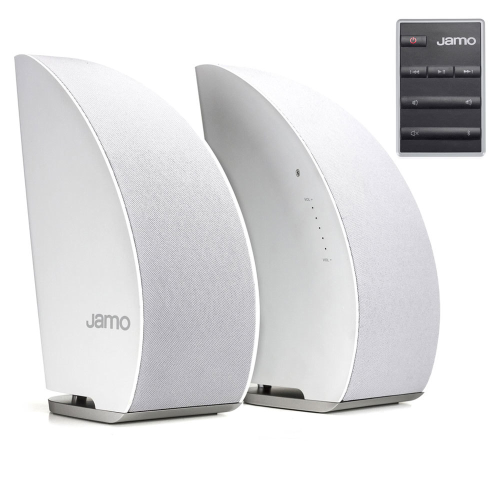 Jamo Ds5 40w 2pk Bluetooth Wireless Speaker W Remote Aux For Smartphones White 5709009001876 Ebay