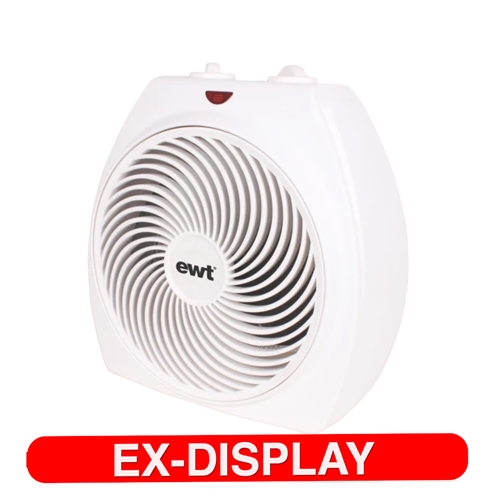 EWT Electric 2200W Adjustable Thermostat Fan Heater White Ex Display