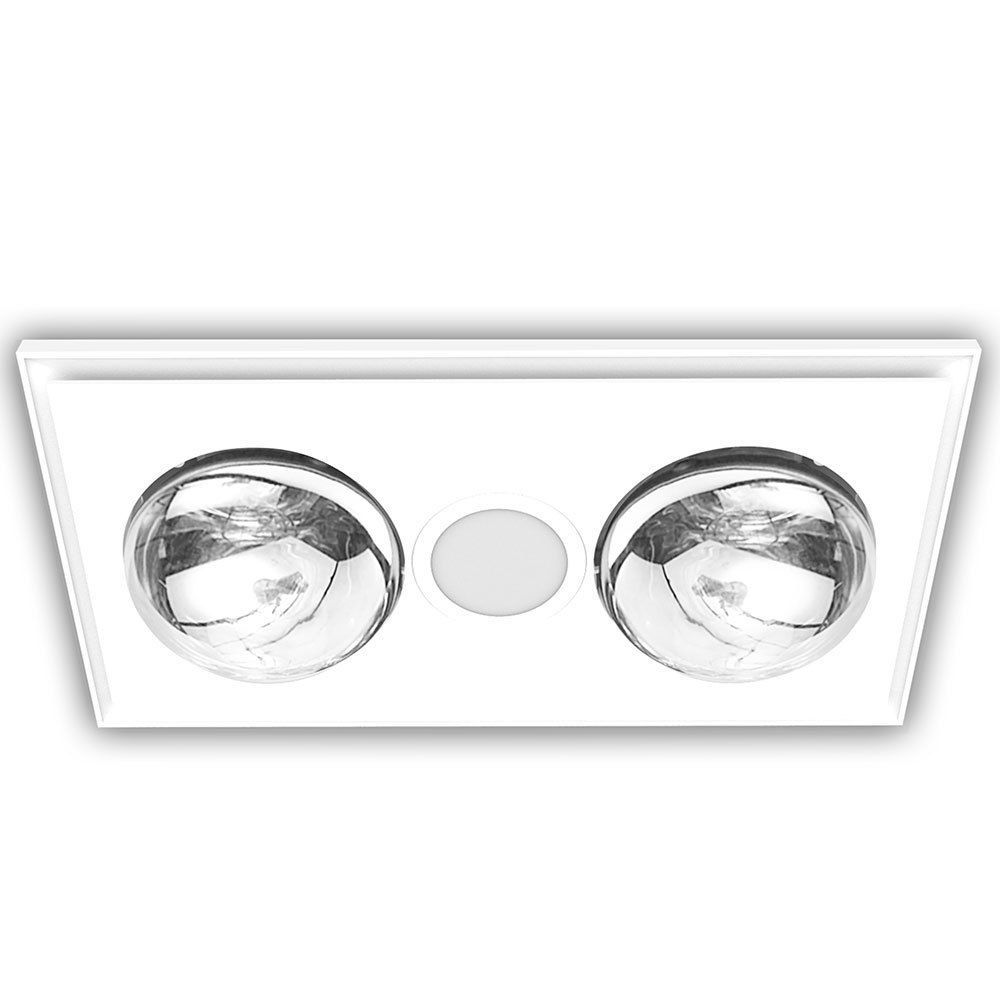 Heller HEF2W 3in1 Ceiling Bathroom Exhaust Fan w/ 2 Heat Globes/LED Light White eBay