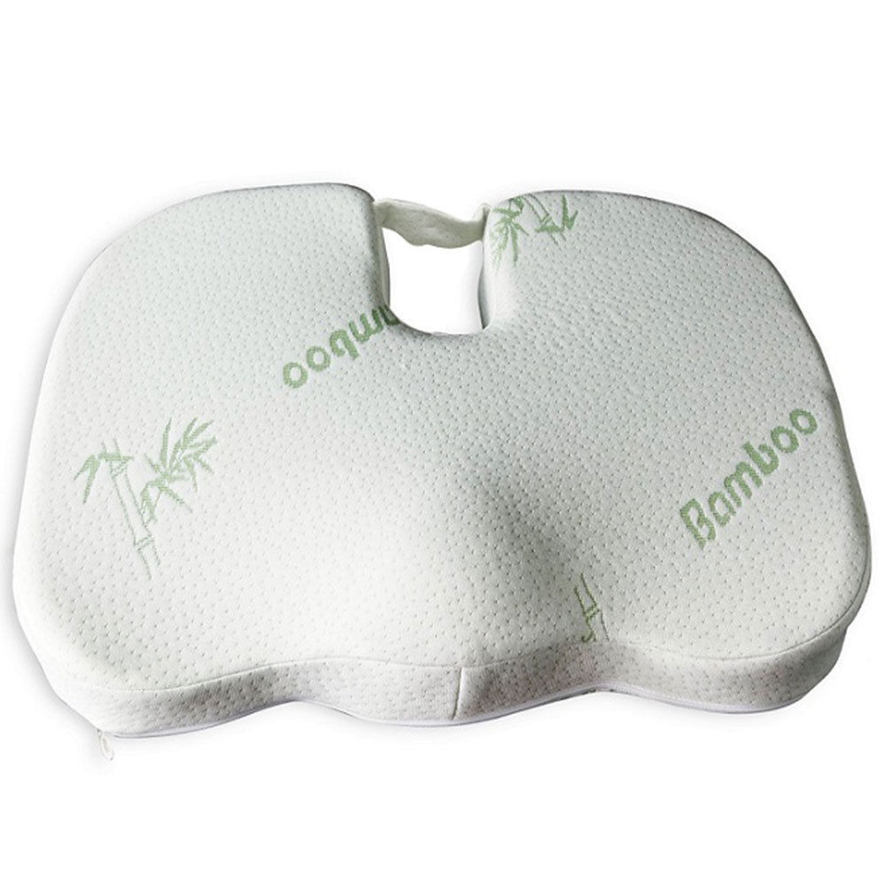 Bamboo Seat Cushion Back Support/Posture/Spine Health Portable Memory