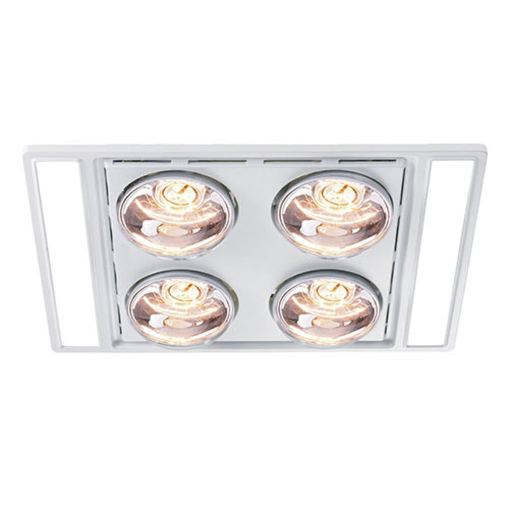 Heller 3 in 1 LED Ceiling Bathroom Exhaust Fan w/ Duct Kit/Heat Globes