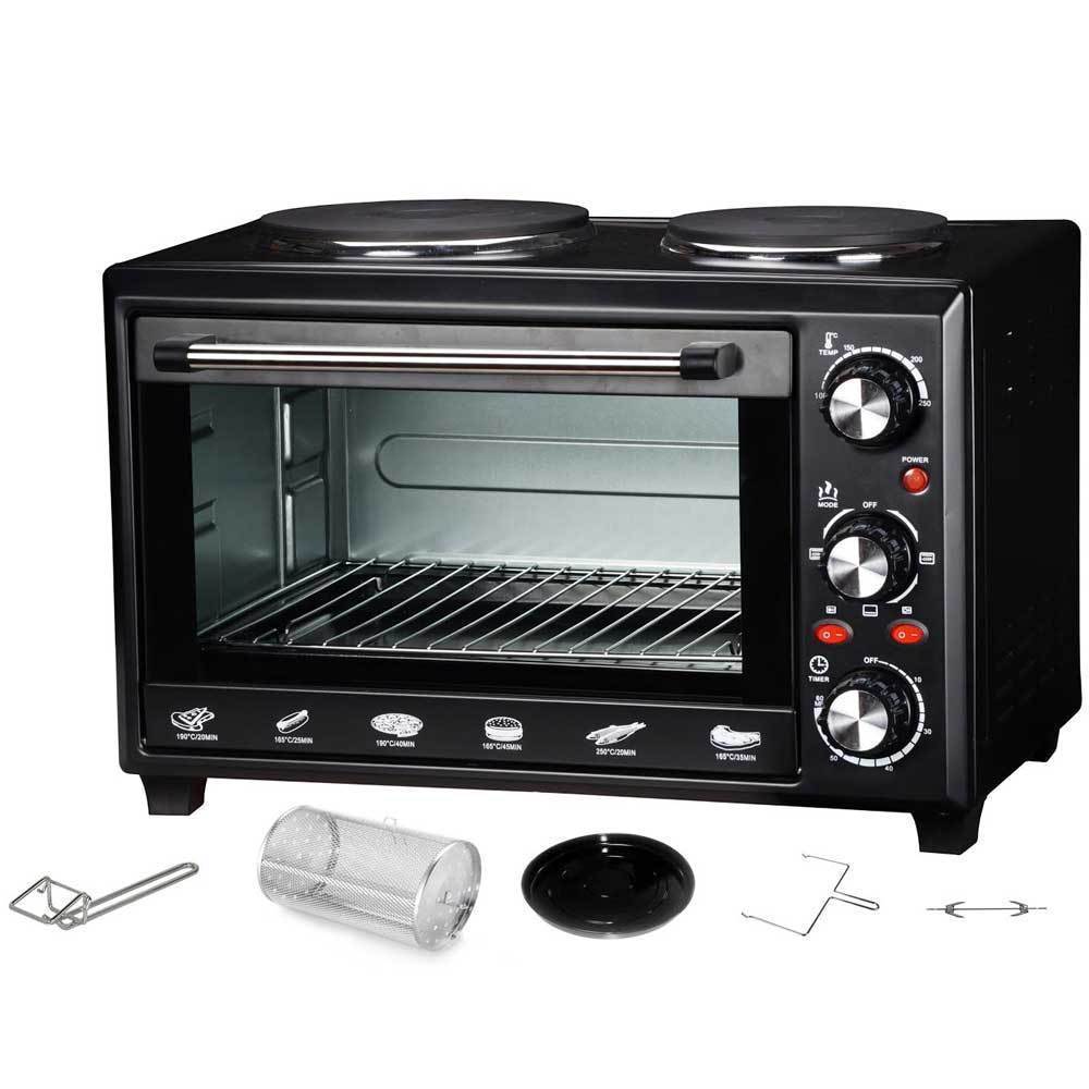 Maxim MOHP28 Portable Electric Mini Oven/Hot Plate Cooktop/Rotisserie