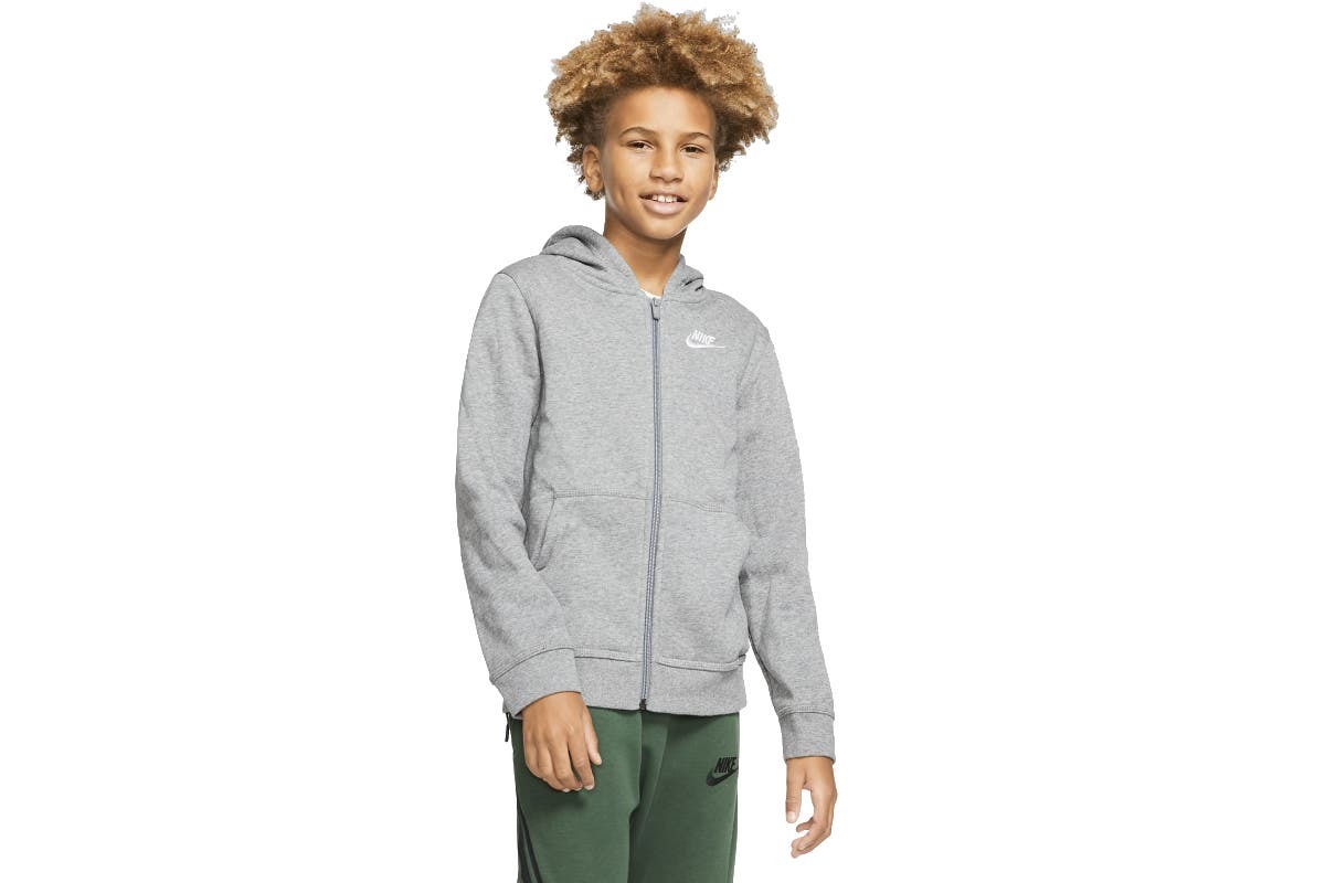 Nike Boys Size XL Full Zip Club Hoodie Sportswear - Smoke Grey - Online ...