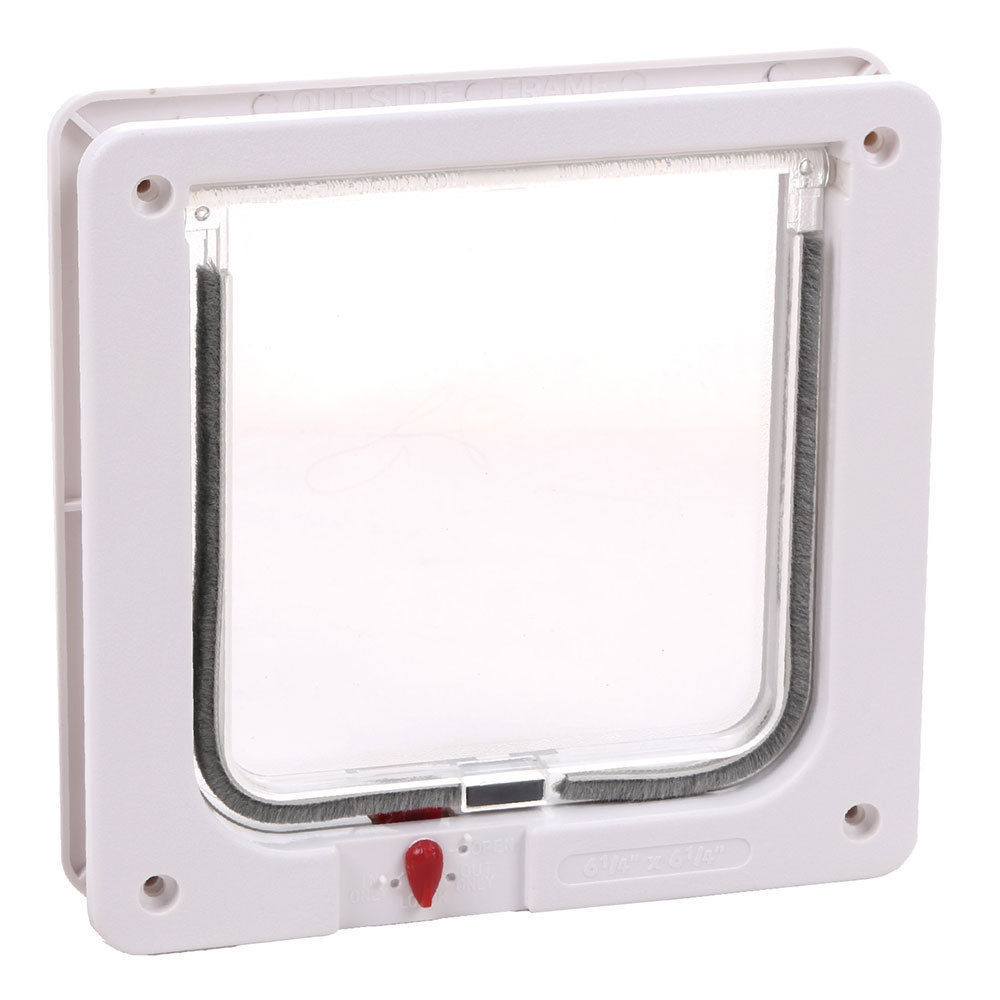 4 Way Locking Pet Door Dog/Cat Security Barrier System Doggy Flap Small