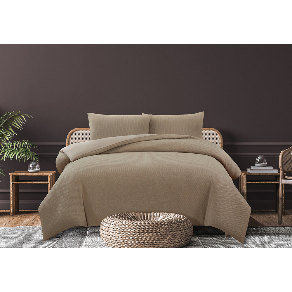 Ardor Boudoir Thea Single Bed Quilt Cover Set Microfibre Wheat Online