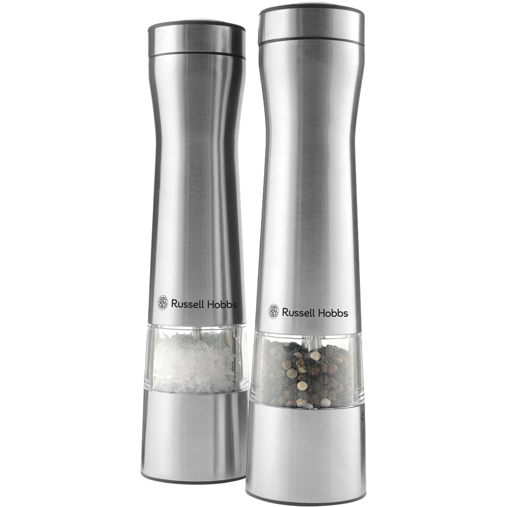 Russell Hobbs Silver Electric Salt/Pepper Mill Set/Grinder/Grinding