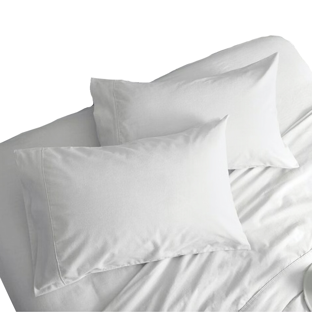 Sheraton Luxury King Single Premium Cotton Flannelette Sheet Set White