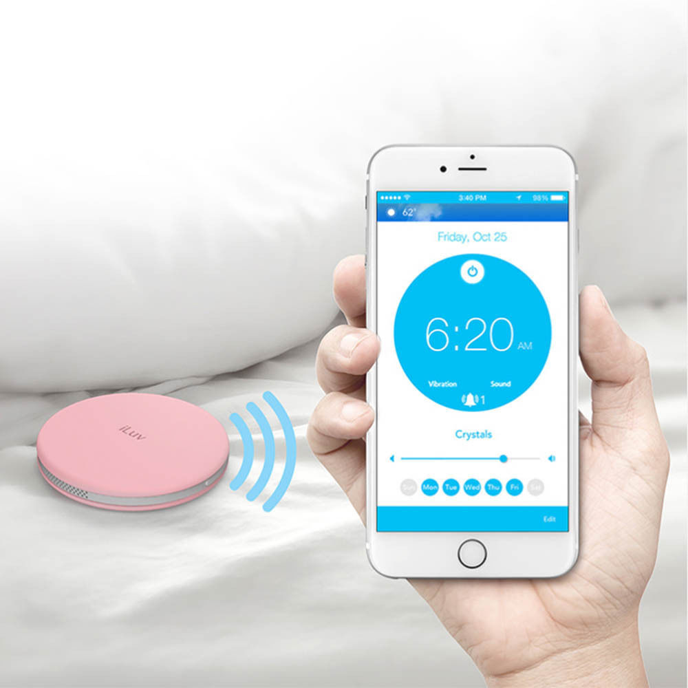 Pink iLuv Bluetooth Vibrating Alarm Wake Up Quietly Couples/Hearing