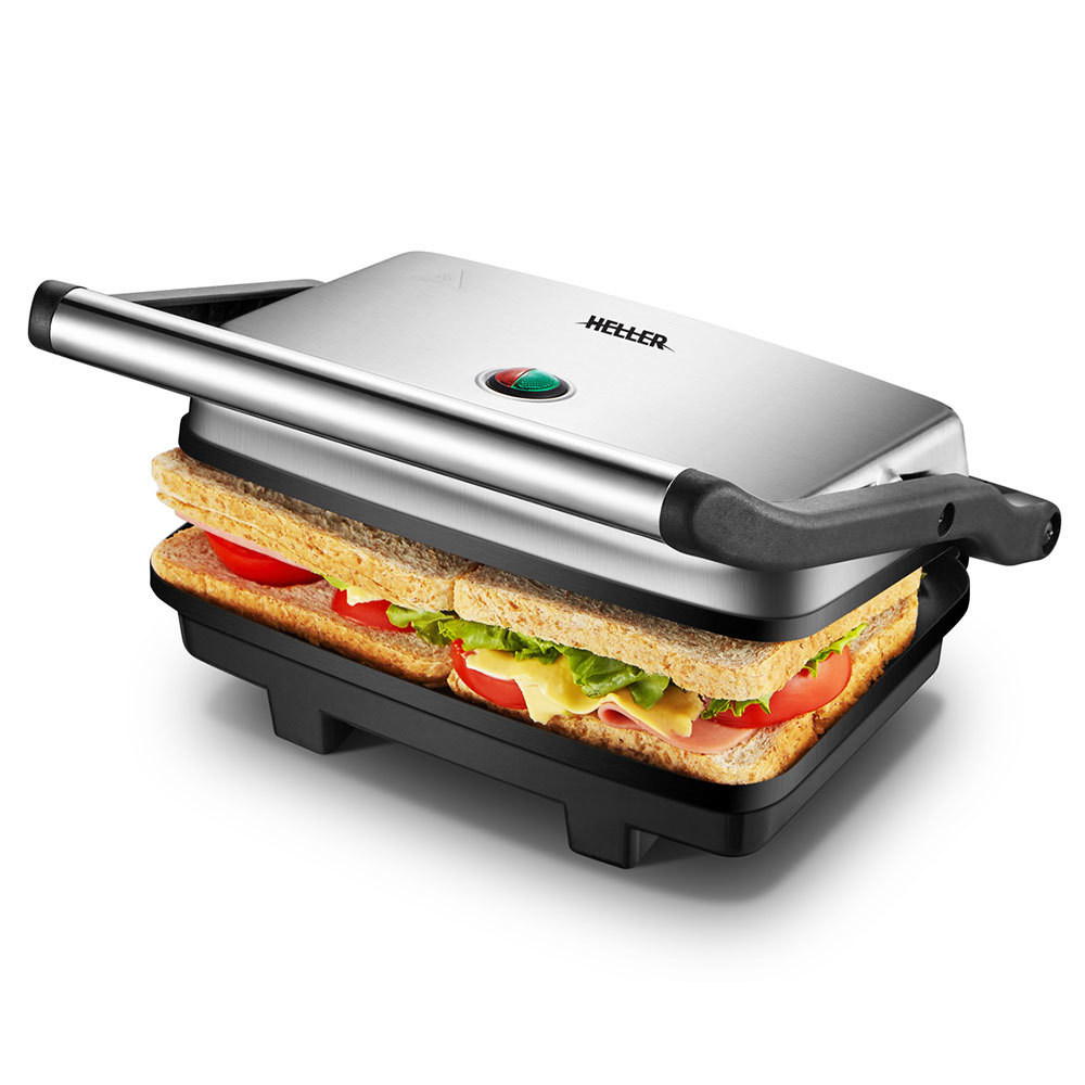 Heller 2 Slice Sandwich Press/Maker/Bread Toaster Non Stick Stainless