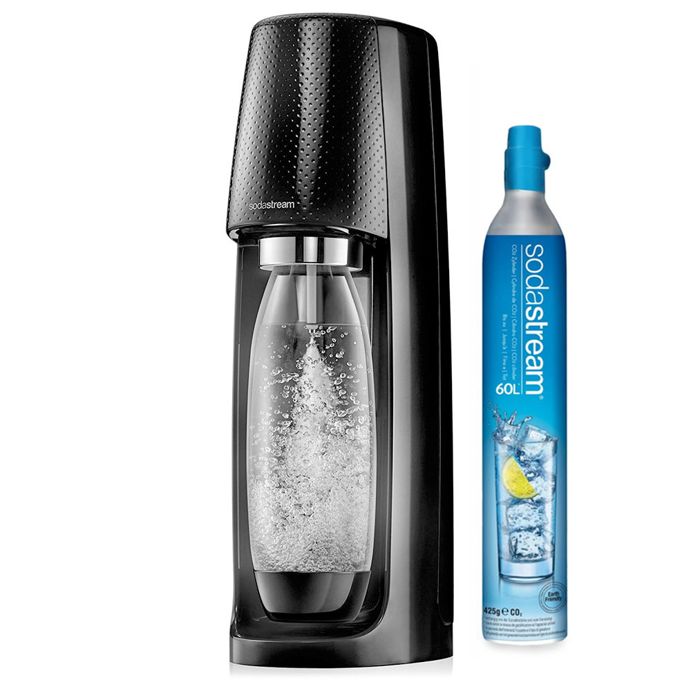 2 PET Bottles and up to 75 L of Sparkling Water Included 2 Cylinders CO2 Soda and Sparkling Water Machine Sodastream Mega Play Grey 
