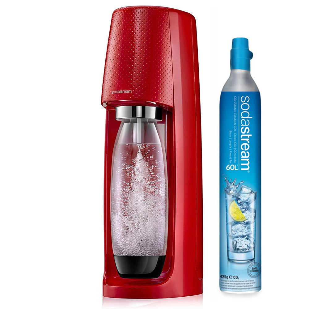Soda Stream Spirit Red Sparkling Water Maker Fizzy Bubble Drinks