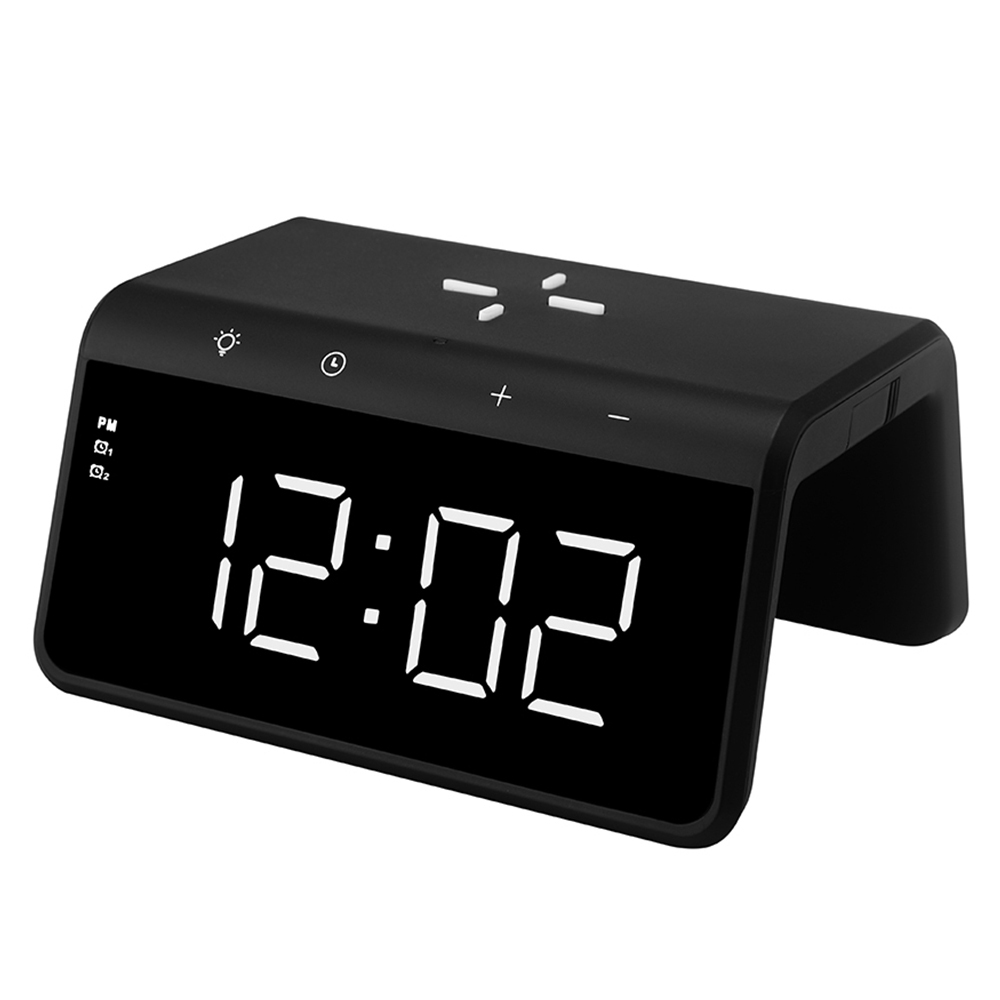 Akai New Alarm Clock Digital Wireless Charging Nightlight Dual USB LCD Large Display 