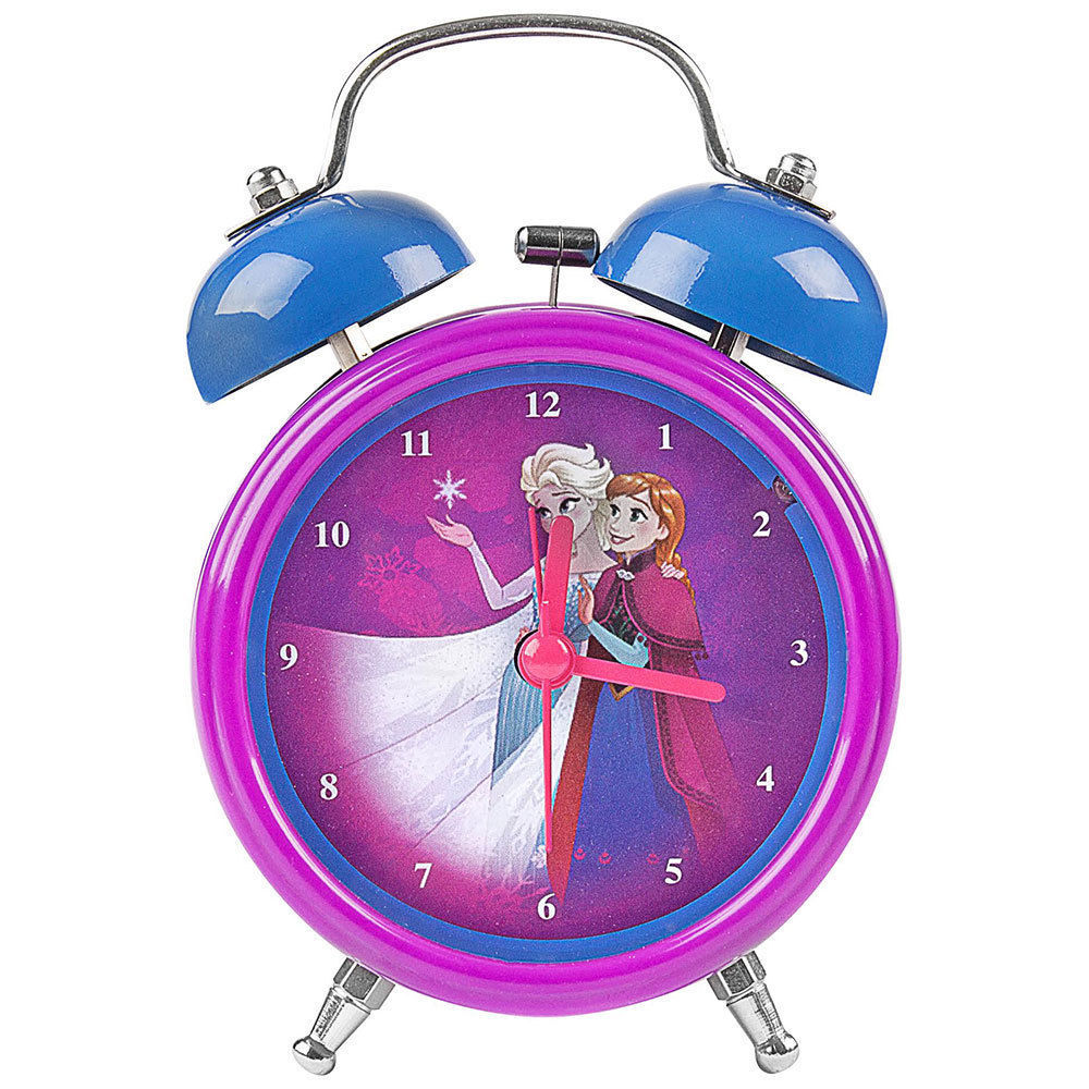 Disney Frozen Alarm Clock Twin Bell Analog w/ LED Light Kids Retro Elsa