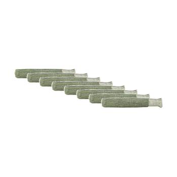 8PK Linen House 580GSM Alara Emerald Green Stripe Bathroom Face Washer 33x33cm